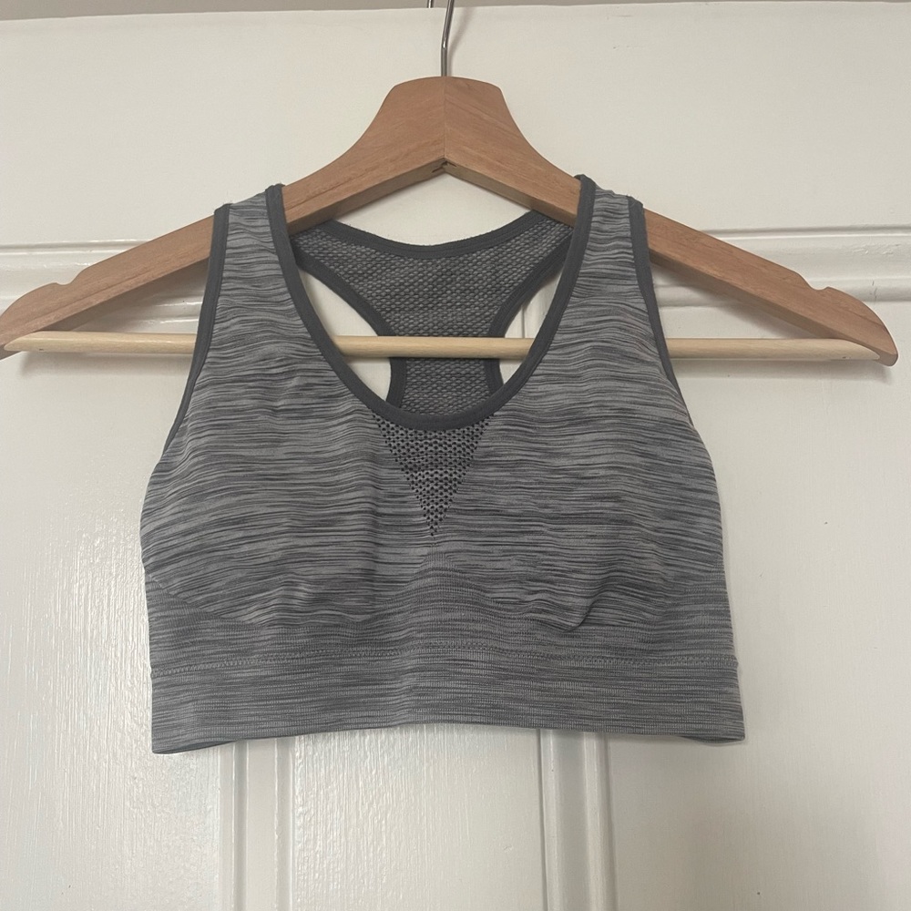 Grey sports bra